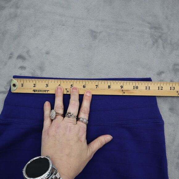 Basic House Skirt Womens M Blue Straight Pencil Knit Solid Elastic Waist Pull On - Picture 3 of 14